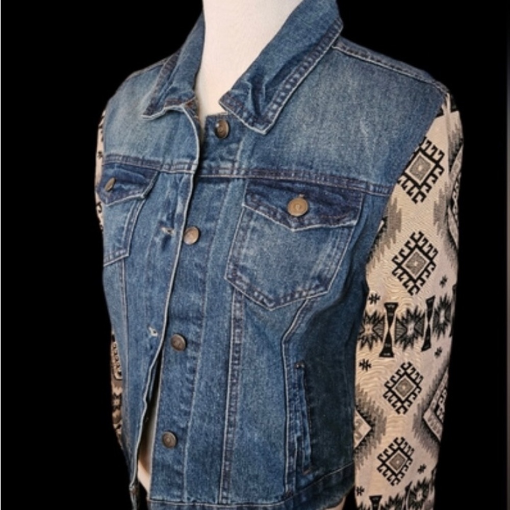 Beautiful Paper Tee Aztec Jean Jacket